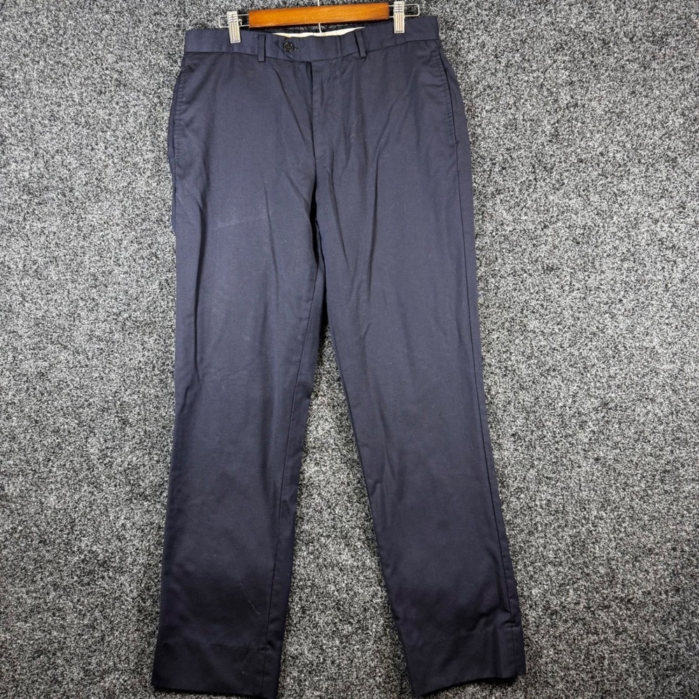 Brooks Brothers Regent Fit Navy Blue Merino Wool Stretch Dress Pants 34x32